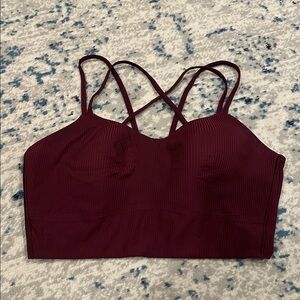 Lululemon Like a Cloud Longline Bra –dark red – Criss Cross Back